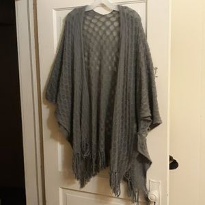 Grey shawl cardigan